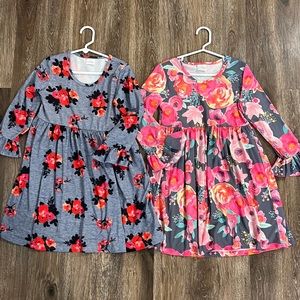 2 long sleeve dresses girls size 8